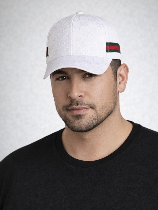 Gucci White Logo Pattern Ball Cap Hat main image 9